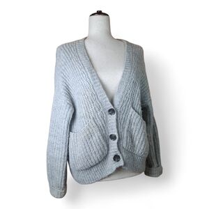 Allude Women's Gray Cotton Nylon Mohair Sweater XS